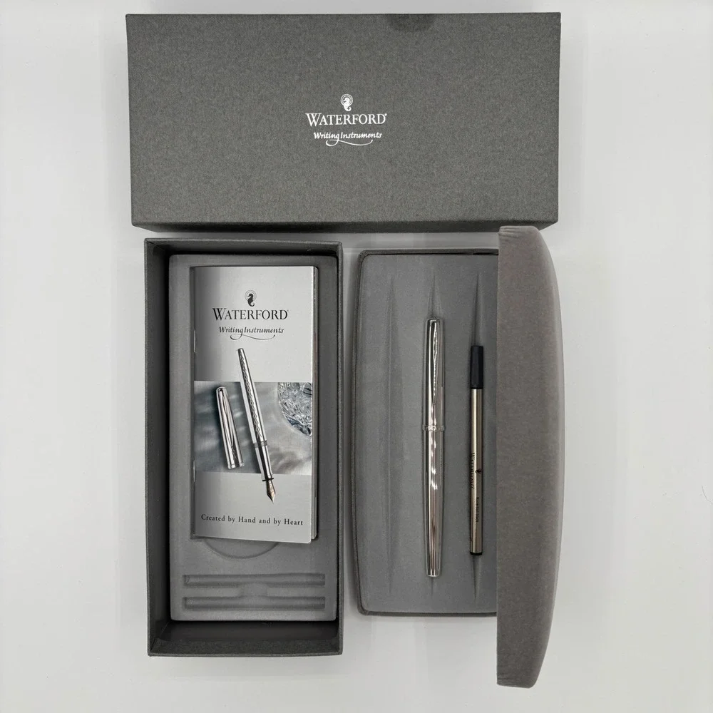 Waterford Silver Glen Guilloche Rollerball Pen W407 | NEW in Box Graduation gift